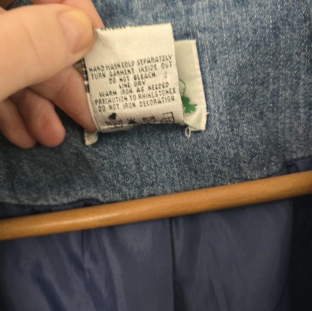 Ladies Quacker Factory 1-Button Lined Denim Jacke… - image 5